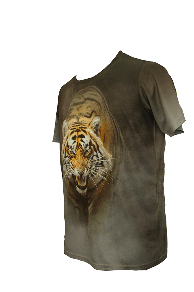 Alex Kokhan Women's Long Sleeve T-Shirt Cat, Stripes Angry Tiger